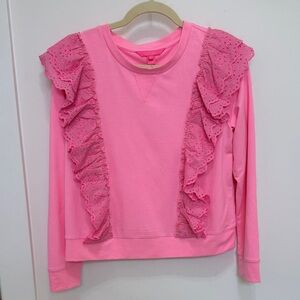 Lilly Pulitzer Pink Ruffle Sweatshirt